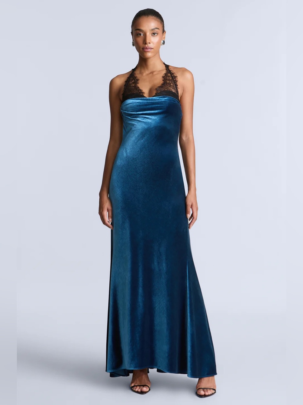BCBGMAXAZRIA Lace Velvet Gown